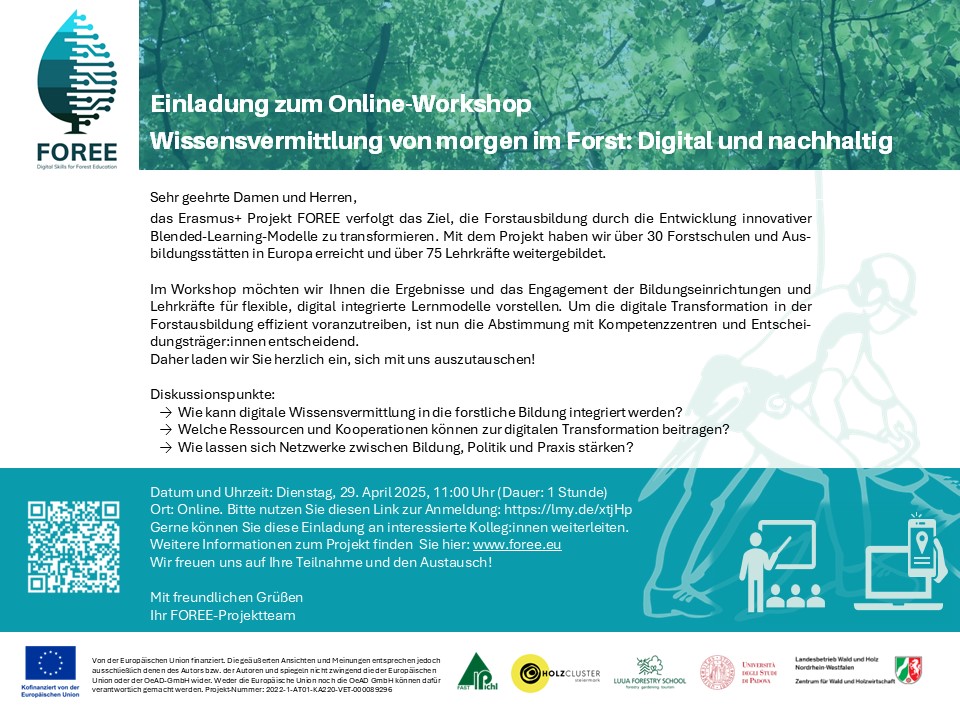 FOREE Online-Workshop Digitale Wissensvermittlung im Forst